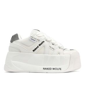 NEW Naked Wolfe Platform White Slider Sneakers